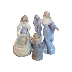 Vintage 1994 House of LLoyd Victorian Lady Porcelain Girl Angel Blue Figurine